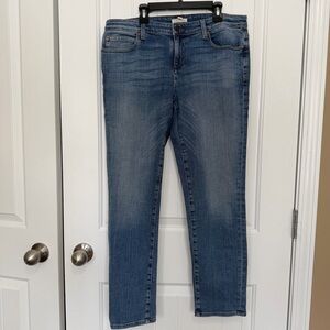 Eileen Fisher Slim Straight Blue Jeans Mid Rise Denim Women’s 10 Organic Cotton